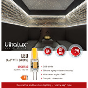 Lampe LED 1.5W, G4, 4000K, 12 V DC, lumière neutre, COB, 1 pc./ blister