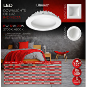 Downlight de LED de luz indirecta,redondo, 8W, 2700K(luz cálida),Flickerless, 220-240V AC