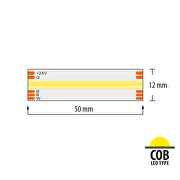 Bande LED professionnelle 15.8W/m, RGB+4000K, 24V DC, 560 LED/m, COB, IP20