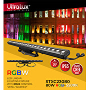 Apparecchio lineare LED RGBW con controllo DMX 80W, 220V-240V AC, IP65