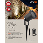Garden lighting fixture, GU10, IP65, black