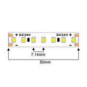 Professioneller LED-Streifen 14.4W/m, 2700K, 24V DC, 140 LEDs/m, SMD2835, IP20
