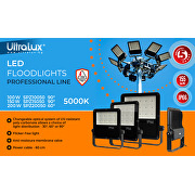 Proiettore professionale LED 100W, 5000K, 100V-277V AC, 90°, IP66