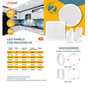 Panneau LED encastrable, cercle, 5W, 4000K, 220-240V AC, lumière neuter