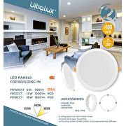 Panneau LED encastrable, cercle, 5W, 3000K/4000K/6500K, 220-240V AC, IP54