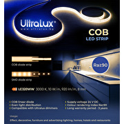 Επαγγελματική λωρίδα LED 10W/m, 3000K, 24V DC, 320 LEDs/m, COB, IP20