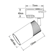 Luminaire pour montage sur rail, 2 fils, GU10, 220-240V AC, IP20, noir&blanche