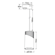 Тяло за релсов монтаж, висящо, двупроводно, GU10, 220-240V AC, IP20, черно&бяло