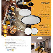 LED Slim ceiling lamp, black, 50W, 3000K/4000K/6000K, 220V-240V AC, IP20