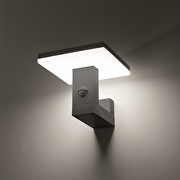 Lampada LED con sensore di movimento 15W 4000K, IP65, da parete, grigia