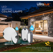 LED ceiling lamp round, grey, 11W, 4000K, 220-240V AC, IP54