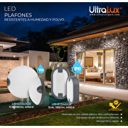 Plafón de LED estanco ovalado(ojo de buey),gris, 15W, 4000K(luz neutral), 220-240V AC, IP65