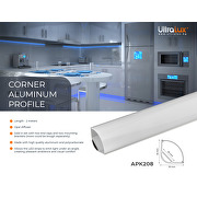 Aluminium profile for LED flexible strip, angular, large, 2m