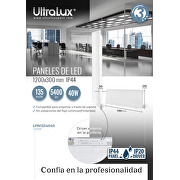 LED panel 120x30, 40W, 4000K, 135lm/W, IP44 220V-240V AC