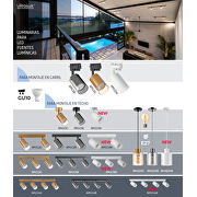 Luminaria de techo, cristal, GU10, 220-240V AC, IP20, oro