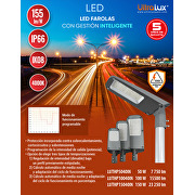 Farola de LED con gestión inteligente Ф60, 150°x90°, 50W, 4000K, 220V-240V AC, IP66