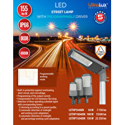 Lampadaire LED avec driver programmable Ф60, 150°x90°, 100W, 4000K, 220V-240V AC, IP66