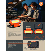 LED lámpara de trabajo portátil con base magnética, POWER BANK, 10W, 7000K, 5V DC, IP54