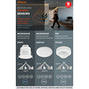 PIR-Bewegungs- und Anwesenheitssensor zur Aufputzmontage, 360°, 2000W/1000W, 10m, IP20