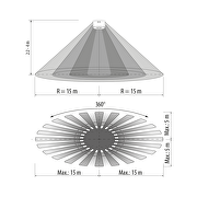 Sensore PIR ad ampio raggio per montaggio superficiale, 3xPIR, 2000W/1000W, 2X15m, IP20