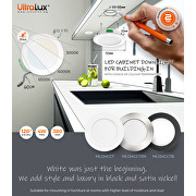 Lune LED encastrable, cercle, 4W, 3000K/4000K/6500K, 12V DC, IP44, nickel satiné