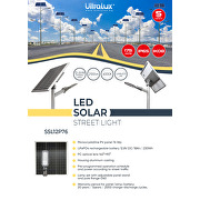 Lampadaire LED avec panneau solaire ∅60, 12W, 4000K, 150°х90°, SMD2835, IP65