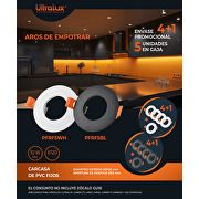 Aros de empotrar promo pack  4+1, redondo, fijo , color negro, PVC, IP20