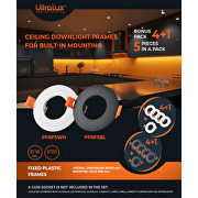Bonus paket 4+1 Okvir za stropnu svjetiljku 5 kom./kutija, okrugli, fiksni, crni, plastični, IP20