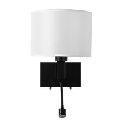 Zidna svjetiljka s abažurom i ugrađenim LED reflektorom, E27, max 10W LED/1W, 3000K, IP20, crna