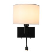 Zidna svjetiljka s abažurom i ugrađenim LED reflektorom, E27, max 10W LED/1W, 3000K, IP20, crna