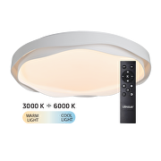 LED dimmbare CCT Deckenleuchte mit Fernbedienung weiß, max.72W, 3000K-6000K, 220-240V AC, rund, IP20