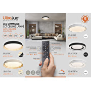 Plafonnier LED CCT à intensité variable avec télécommande, blanc, max. 72 W, 3 000 K-6 000 K, 220-240 V AC, rond, IP20