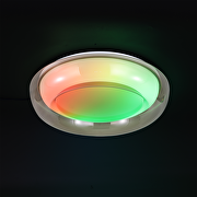 LED dimmbare ССТ+RGB Deckenleuchte mit Fernbedienung, Rauchquarz, 28W+5W, 3000K-6000K, 220-240V AC, rund, IP20