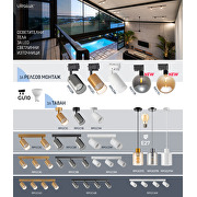 Тяло за релсов монтаж, стъклено, двупроводно, G9, 220-240V AC, IP20, черно