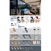 Track lighting fixture, glass, 2 wires, G9, 220-240V AC, IP20, black