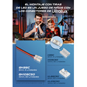 Conector flexible de alimentación  para tira de  LED de un color 10mm, 50un.