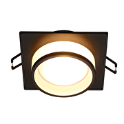 Dekorativer Einbaustrahler (Körper), low-glare, Viereck, GU10, schwarz, stationär, IP20