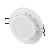 Декоративна рамка за вграждане с ниско ниво на заслепяване, кръг, GU10, подвижна, бяла, IP20