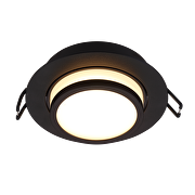 Ugradbeni dekorativni panel (kućište), low-glare, okrugli, GU10, crna, pomični, IP20