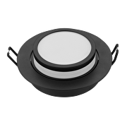 Ugradbeni dekorativni panel (kućište), low-glare, okrugli, GU10, crna, pomični, IP20