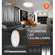 Plafonnier LED CCT, blanc, 24W, 3000K/4000K/6500К, 220-240V AC, cercle, IP20