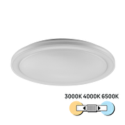 LED CCT плафониера, бяла, 36W, 3000K/4000K/6500К, 220-240V AC, кръг, IP20