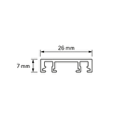Slim rail for surface mounting 1 m,  48V DC