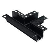 T-connector for deep rail for sbuilding-in