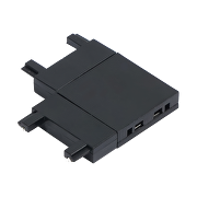 Horizontal L-connector for slim rail for surface mounting