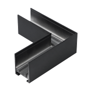 Horizontal L-connector for deep rail for surface mounting