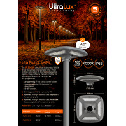 LED park lamp with programmable driver 50W, 4000K, 220V-240V AC, IK08, IP66