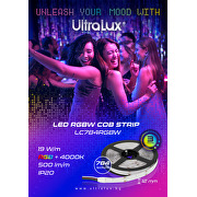 Profesionalna LED traka 19W/m, RGB+4000К, 24V DC, COB, 5m, IP20