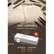 TRIAC dimmable power supply, 12V DC, 6.25A, 75W