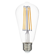 Lampe ampoule filament LED, ST64, 12W, E27, 4000K, 230V AC